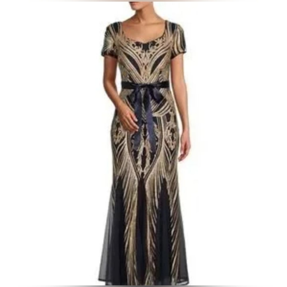 R & M Richards Elegant Navy And Gold Women's Sequ… - image 2